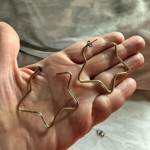 Minimalist Gold Star Wire Earrings